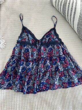 Free people floral babydoll top size medium